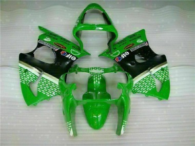 Kawasaki ZX6R 2000-2002 Verkleidung - Grün Schwarz
