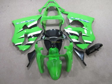 Kawasaki ZX6R 2000-2002 Verkleidungen - Grün Schwarz Weiß