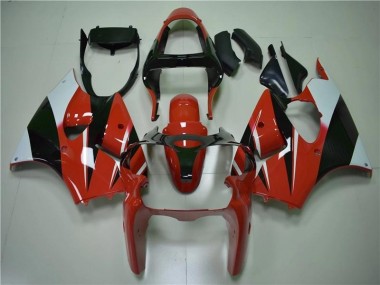 Kawasaki ZX6R 2000-2002 Verkleidungen - Rot Schwarz Weiß