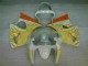 Kawasaki ZX6R 2000-2002 Verkleidungen - Weiß Gelb Flamme