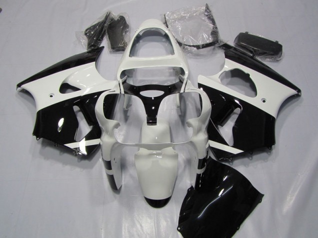 Kawasaki ZX6R 2000-2002 Verkleidungen - Weiß Schwarz Kawasaki ZX6R 2000-2002 Verkleidungen - Weiß Schwarz