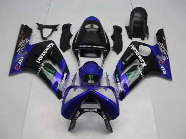 Kawasaki ZX6R 2003-2004 Verkleidungen - Blau Monster