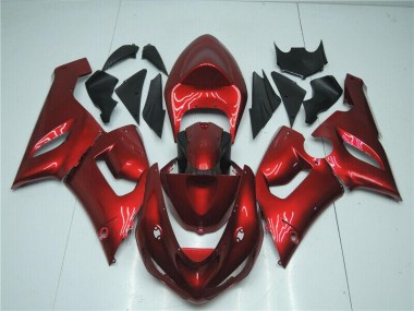 Kawasaki ZX6R 2005-2006 Verkleidungen - Candy Rot
