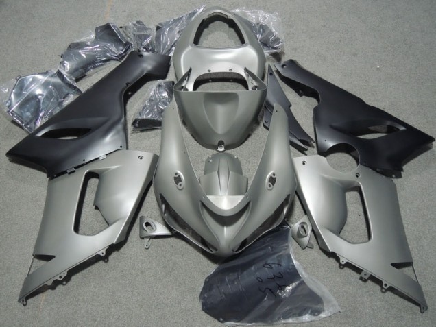 Kawasaki ZX6R 2005-2006 Verkleidungen - Grau Schwarz Kawasaki ZX6R 2005-2006 Verkleidungen - Grau Schwarz