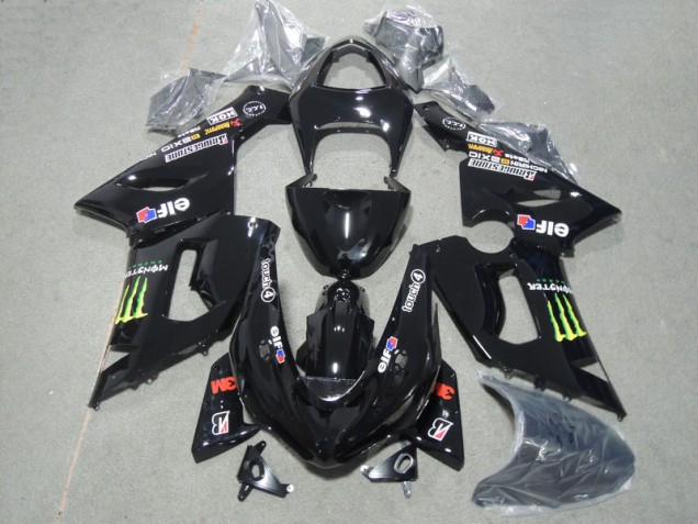 Kawasaki ZX6R 2005-2006 Verkleidungen - Schwarz 3M Touch4 Monster