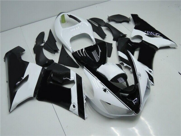 Kawasaki ZX6R 2005-2006 Verkleidungen - Schwarz Weiß Kawasaki ZX6R 2005-2006 Verkleidungen - Schwarz Weiß