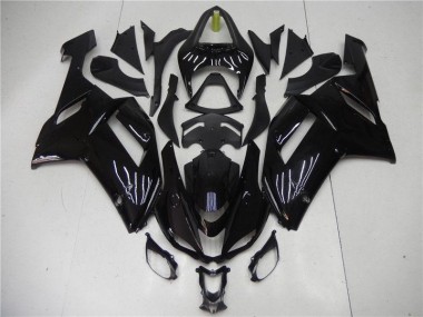 Kawasaki ZX6R 2007-2008 Verkleidung - Glänzend Schwarz