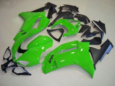Kawasaki ZX6R 2007-2008 Verkleidungen - Grün Matt schwarz