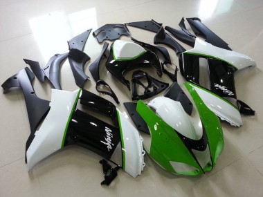 Kawasaki ZX6R 2007-2008 Verkleidungen - Grün Schwarz Weiß
