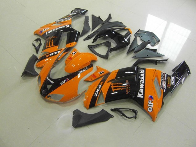 Kawasaki ZX6R 2007-2008 Verkleidungen - Orange Monster