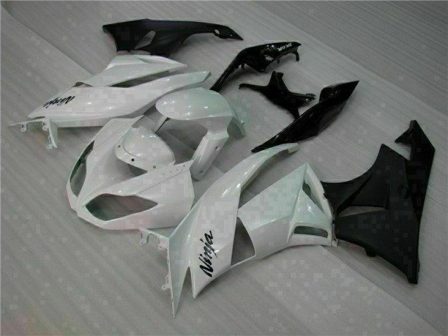 Kawasaki ZX6R 2009-2012 Verkleidung - Weiß Schwarz Kawasaki ZX6R 2009-2012 Verkleidung - Weiß Schwarz