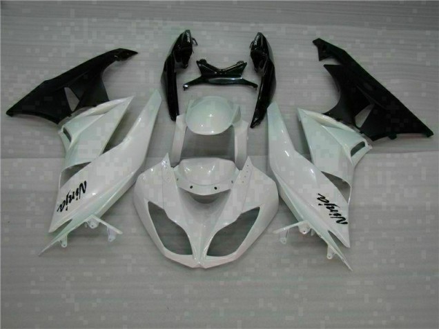 Kawasaki ZX6R 2009-2012 Verkleidung - Weiß Schwarz Kawasaki ZX6R 2009-2012 Verkleidung - Weiß Schwarz