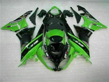 Kawasaki ZX6R 2009-2012 Verkleidungen - Grün Schwarz