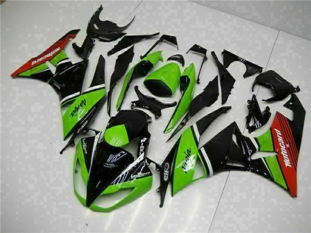Kawasaki ZX6R 2009-2012 Verkleidungen - Grün Schwarz Rot Kawasaki ZX6R 2009-2012 Verkleidungen - Grün Schwarz Rot