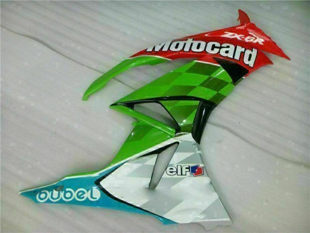 Kawasaki ZX6R 2009-2012 Verkleidungen - Rot Grün Motocard