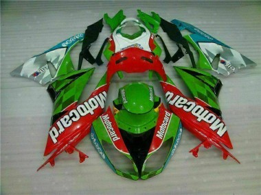 Kawasaki ZX6R 2009-2012 Verkleidungen - Rot Grün Motocard