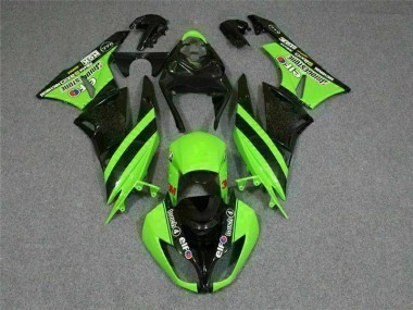 Kawasaki ZX6R 2009-2012 Verkleidungen - Schwarz Grün 3M Touch4