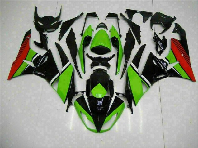 Kawasaki ZX6R 2009-2012 Verkleidungen - Schwarz Grün Rot