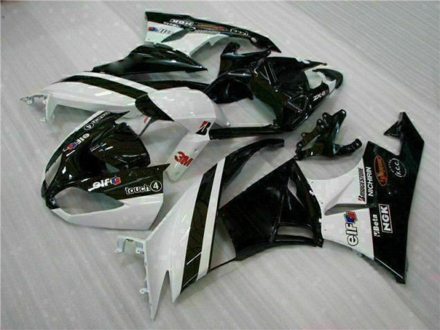 Kawasaki ZX6R 2009-2012 Verkleidungen - Schwarz Weiß 3M Touch4 Kawasaki ZX6R 2009-2012 Verkleidungen - Schwarz Weiß 3M Touch4
