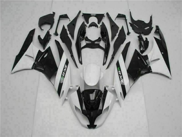 Kawasaki ZX6R 2009-2012 Verkleidungen - Schwarz Weiß Kawasaki ZX6R 2009-2012 Verkleidungen - Schwarz Weiß