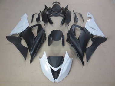 Kawasaki ZX6R 2013-2018 Verkleidung - Schwarz Weiß