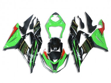 Kawasaki ZX6R 2013-2018 Verkleidungen - Grün Schwarz