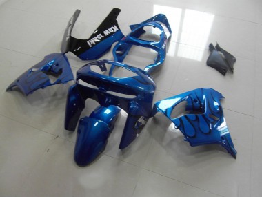 Kawasaki ZX9R 1998-1999 Verkleidungen - Blau schwarze Flamme