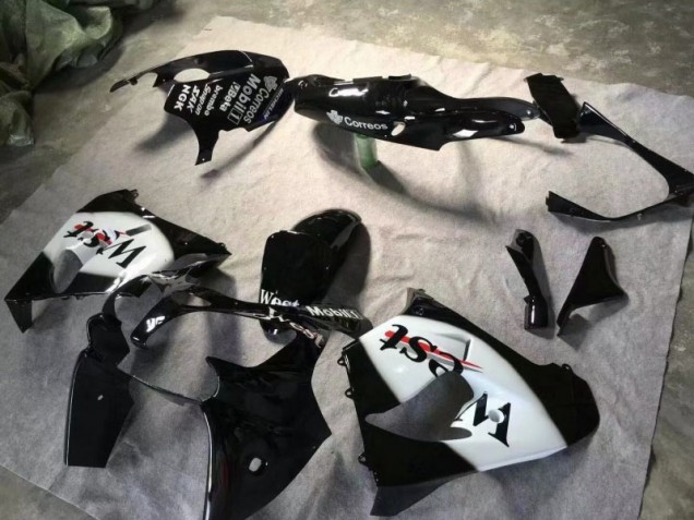 Kawasaki ZX9R 2000-2001 Verkleidungen - Glänzend schwarz Weiß Kawasaki ZX9R 2000-2001 Verkleidungen - Glänzend schwarz Weiß