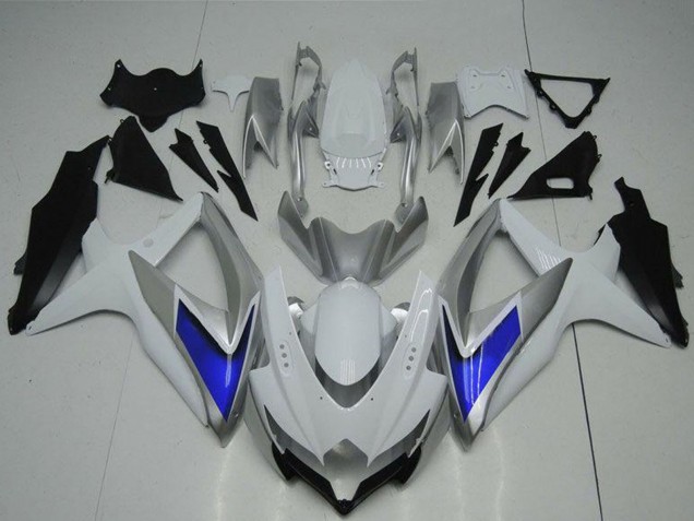 Suzuki GSXR 600/750 Motorrad Verkleidung 2008-2010 - Silber Weiss Blau Schwarz