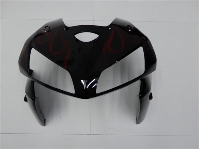 Honda CBR600RR Motorrad Verkleidung Kit 2005-2006 - Glanzendes Schwarz Rot Flamme