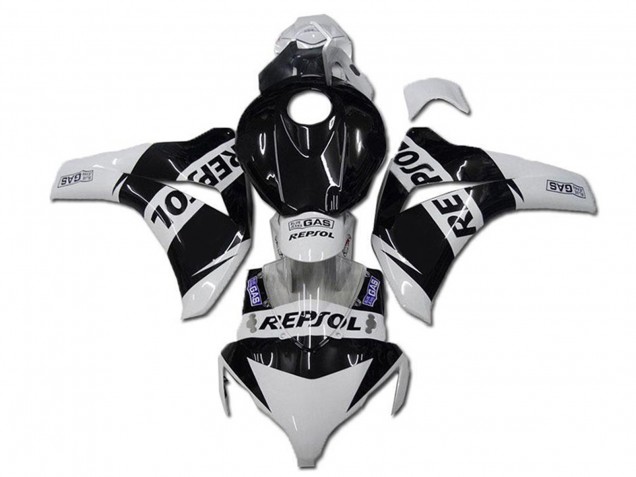 Honda CBR1000RR Motorrad Verkleidung 2008-2011 - Weiss Glanzendes Schwarz Repsol