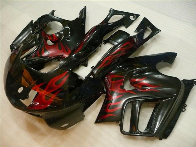 Honda CBR600 F3 Motorrad Verkleidung 1995-1996 - Glanzendes Schwarz Rot Flamme