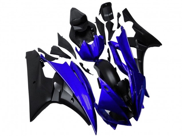Yamaha YZF R6 Motorrad Verkleidung 2006-2007 - Blau Matt Schwarz