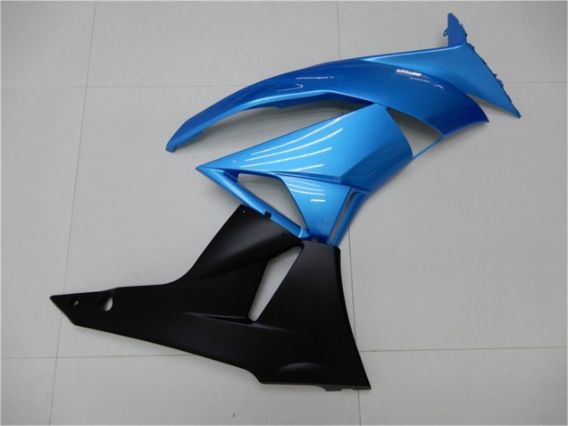 Kawasaki ZX6R Motorrad Verkleidung 2009-2012 - Hellblau Glanzendes Schwarz