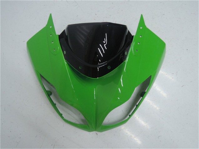 Kawasaki ZX6R Motorrad Verkleidung Kit 2009-2012 - Grun Glanzendes Schwarz
