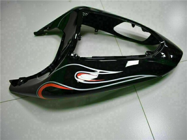Kawasaki ZX10R Motorrad Verkleidung Kit 2006-2007 - Glanzendes Schwarz Rot Flamme