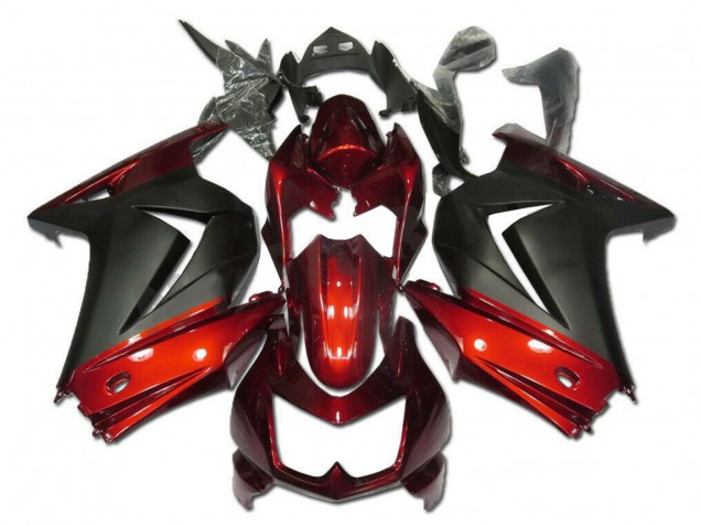 Kawasaki EX250 Motorrad Verkleidung 2008-2012 - Rot Matt Schwarz