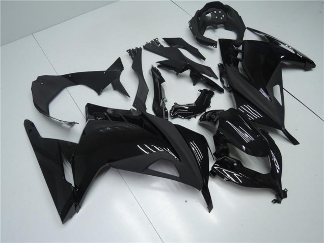 Kawasaki Ninja 300 EX300R Motorrad Verkleidung 2013-2024 - Glanzendes Schwarz Matt Schwarz