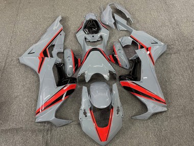 Honda CBR1000RR Motorrad Verkleidung 2017-2023 - Nardo Grau mit Rot Streifen