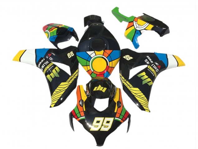 Honda CBR1000RR Motorrad Verkleidung 2008-2011 - Blau Gelb Grun Rot Schwarz Farbrad 99