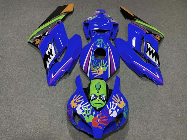Honda CBR1000RR Motorrad Verkleidung 2004-2005 - Blau Grun Orange Schwarz Hai