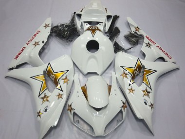 Honda CBR1000RR Motorrad Verkleidung 2006-2007 - Weiss Gold Stern Energy Drink