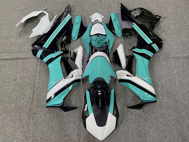 Honda CBR1000RR Motorrad Verkleidung 2017-2023 - Weiss Cyan Blau Glanzendes Schwarz