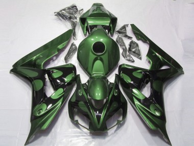Honda CBR1000RR Motorrad Verkleidung 2006-2007 - Grun Glanzendes Schwarz Flamme