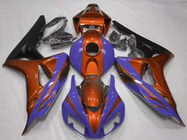 Honda CBR1000RR Motorrad Verkleidung 2006-2007 - Orange Blau Matt Schwarz