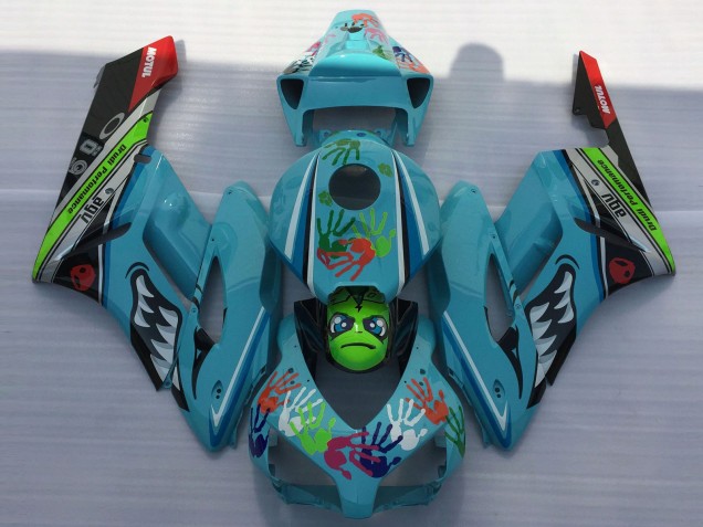 Honda CBR1000RR Motorrad Verkleidung 2004-2005 - Blau Grun Schwarz Rot Hai