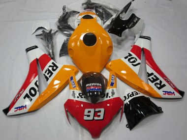 Honda CBR1000RR Motorrad Verkleidung 2008-2011 - Orange Weiss Rot Glanzendes Schwarz Repsol 93