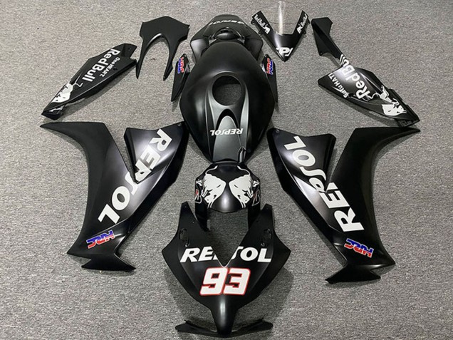 Honda CBR1000RR Motorrad Verkleidung 2012-2016 - Matt Schwarz Weiss Repsol HRC 93