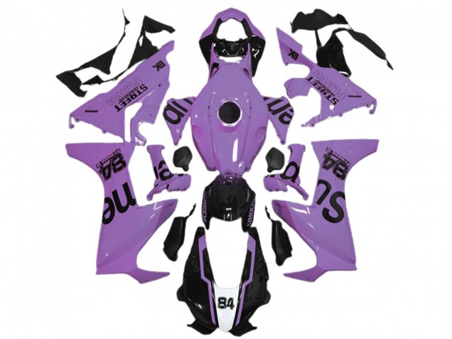 Honda CBR1000RR Motorrad Verkleidung 2017-2023 - Milky Lila Glanzendes Schwarz Street Flava