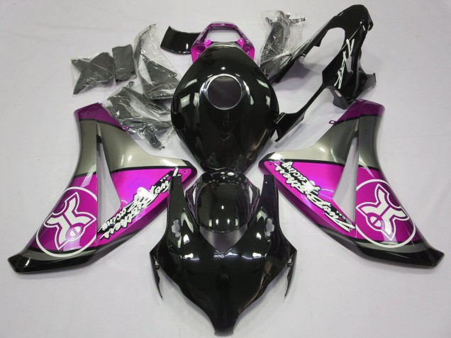 Honda CBR1000RR Motorrad Verkleidung 2008-2011 - Grau Rosa Glanzendes Schwarz